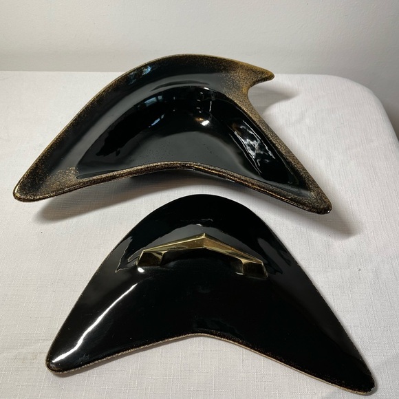 Atomic Lidded Dish, Boomerang, Mid Century MCM retro funky - Picture 1 of 10